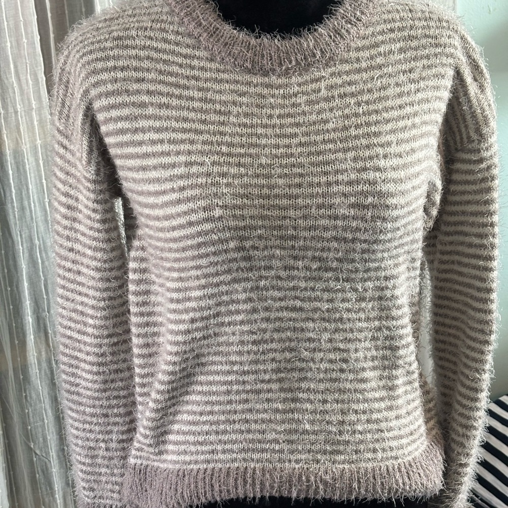 Striped Grey and White Sweater